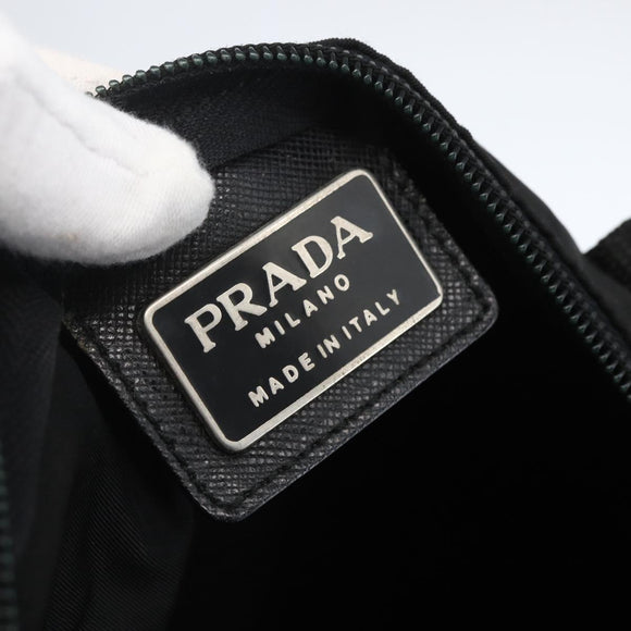 PRADA Tote Bag Nylon Black Silver Auth bs31371