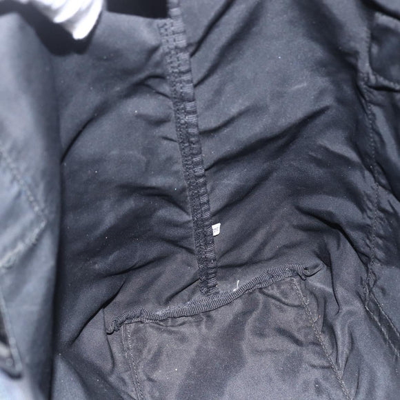 PRADA Tote Bag Nylon Black Silver Auth bs31371