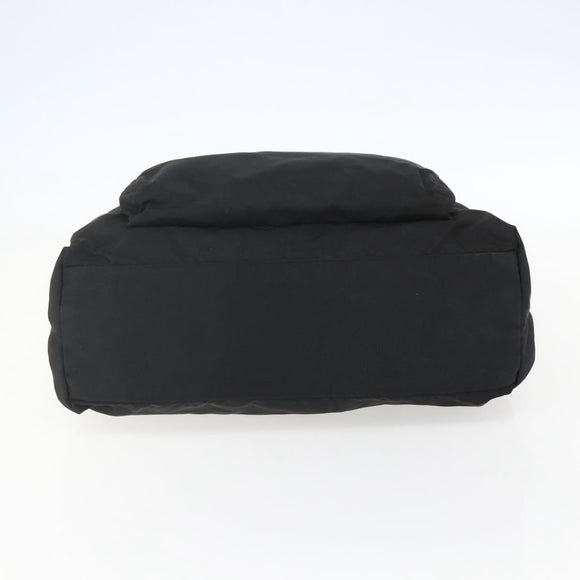 PRADA Tote Bag Nylon Black Silver Auth bs31371