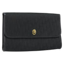 Christian Dior Trotter Canvas Chain Shoulder Bag Black Gold Auth bs31374-1