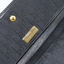 Christian Dior Trotter Canvas Chain Shoulder Bag Black Gold Auth bs31374-14