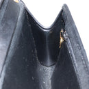 Christian Dior Trotter Canvas Chain Shoulder Bag Black Gold Auth bs31374-16