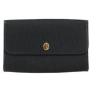 Christian Dior Trotter Canvas Chain Shoulder Bag Black Gold Auth bs31374-2