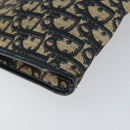 Christian Dior Trotter Canvas Chain Shoulder Bag Navy Gold Auth bs31375-13