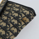 Christian Dior Trotter Canvas Chain Shoulder Bag Navy Gold Auth bs31375-14