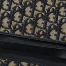 Christian Dior Trotter Canvas Chain Shoulder Bag Navy Gold Auth bs31375-18