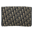 Christian Dior Trotter Canvas Chain Shoulder Bag Navy Gold Auth bs31375-3