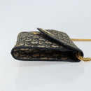 Christian Dior Trotter Canvas Chain Shoulder Bag Navy Gold Auth bs31375-4