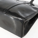 PRADA Hand Bag Enamel Black Silver Auth bs31379-10
