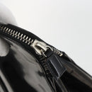 PRADA Hand Bag Enamel Black Silver Auth bs31379-14