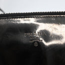 PRADA Hand Bag Enamel Black Silver Auth bs31379-15