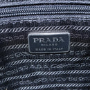 PRADA Hand Bag Enamel Black Silver Auth bs31379-16