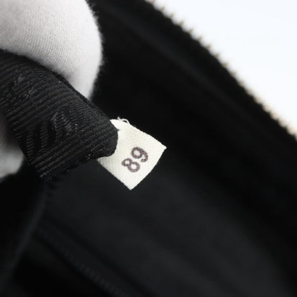 PRADA Hand Bag Enamel Black Silver Auth bs31379