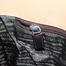 PRADA Tote Bag Leather Beige Silver Auth bs31380-19