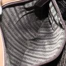 PRADA Tote Bag Leather Beige Silver Auth bs31380-20