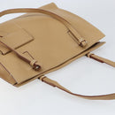 PRADA Tote Bag Leather Beige Silver Auth bs31380-6