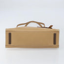 PRADA Tote Bag Leather Beige Silver Auth bs31380-9