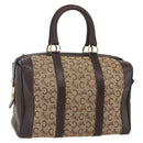 CELINE C Sulky Hand Bag Canvas Brown Gold Auth bs31381-1