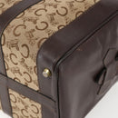 CELINE C Sulky Hand Bag Canvas Brown Gold Auth bs31381-10