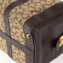 CELINE C Sulky Hand Bag Canvas Brown Gold Auth bs31381-12