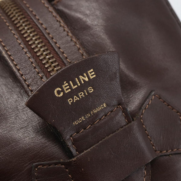 CELINE C Sulky Hand Bag Canvas Brown Gold Auth bs31381