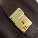 CELINE C Sulky Hand Bag Canvas Brown Gold Auth bs31381-15