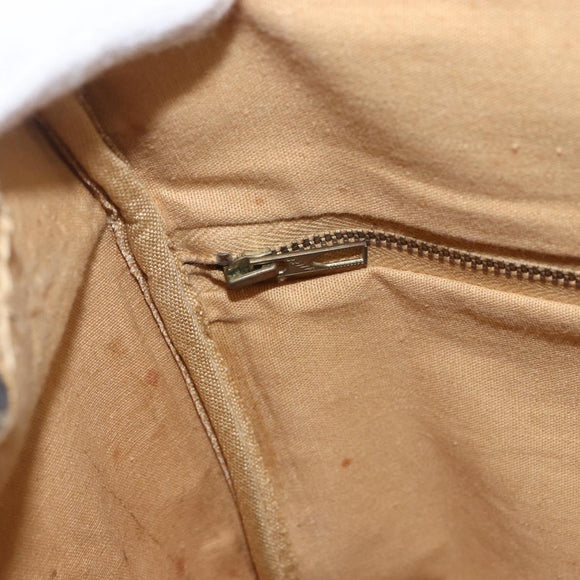 CELINE C Sulky Hand Bag Canvas Brown Gold Auth bs31381