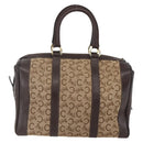 CELINE C Sulky Hand Bag Canvas Brown Gold Auth bs31381-3