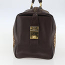 CELINE C Sulky Hand Bag Canvas Brown Gold Auth bs31381-4