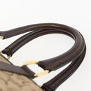 CELINE C Sulky Hand Bag Canvas Brown Gold Auth bs31381-8