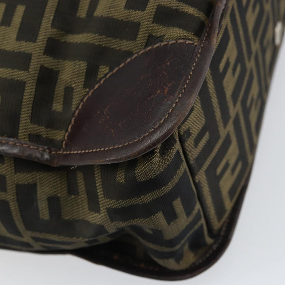 FENDI Zucca Canvas Tote Bag Black Brown Auth bs31385