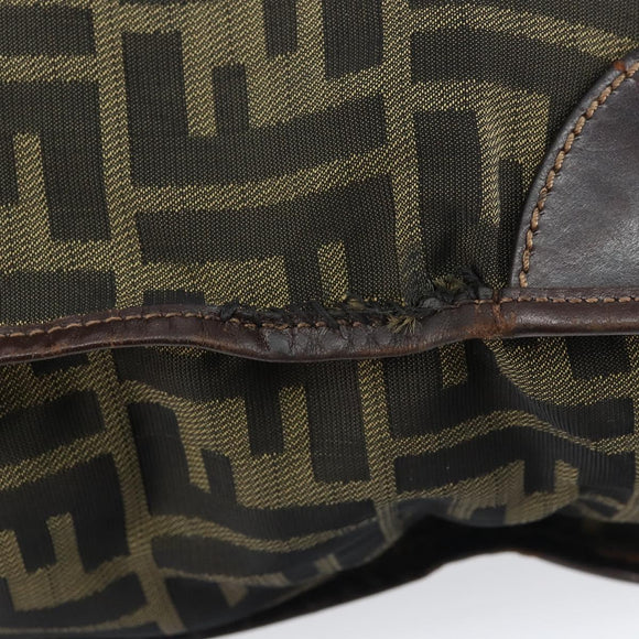FENDI Zucca Canvas Tote Bag Black Brown Auth bs31385