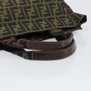 FENDI Zucca Canvas Tote Bag Black Brown Auth bs31385-7
