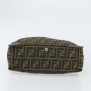 FENDI Zucca Canvas Tote Bag Black Brown Auth bs31385-5