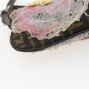 FENDI Zucca Canvas Mamma Baguette Shoulder Bag Black Brown Auth bs31386-16