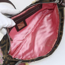 FENDI Zucca Canvas Mamma Baguette Shoulder Bag Black Brown Auth bs31386-11