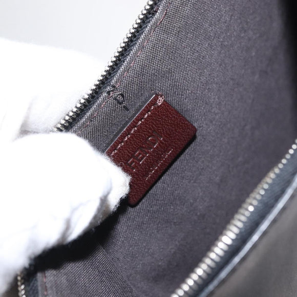 FENDI Triplet Clutch Bag Leather Multicolor Silver Auth bs31387