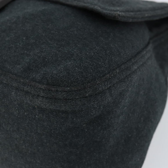 FENDI Mamma Baguette Shoulder Bag Cotton Gray Auth bs31388