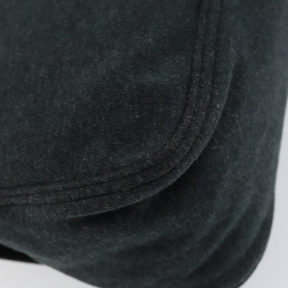 FENDI Mamma Baguette Shoulder Bag Cotton Gray Auth bs31388