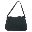 FENDI Mamma Baguette Shoulder Bag Cotton Gray Auth bs31388-2