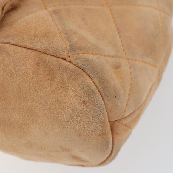 PRADA Chain Shoulder Bag Suede Orange Gold Auth bs31389