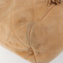 PRADA Chain Shoulder Bag Suede Orange Gold Auth bs31389-15