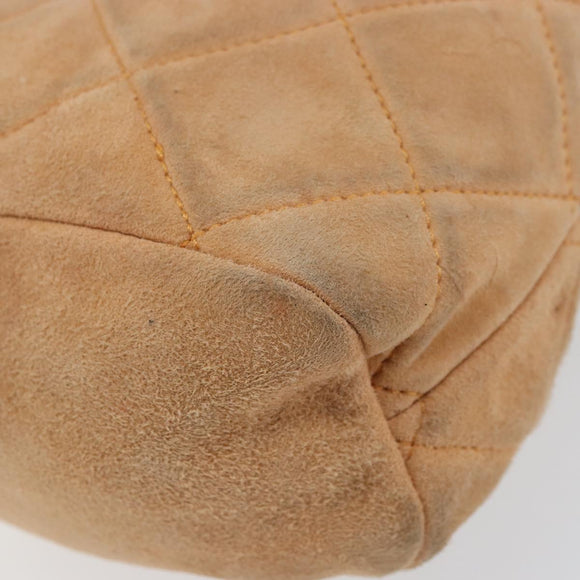 PRADA Chain Shoulder Bag Suede Orange Gold Auth bs31389