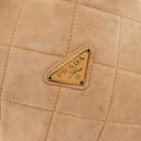 PRADA Chain Shoulder Bag Suede Orange Gold Auth bs31389-19