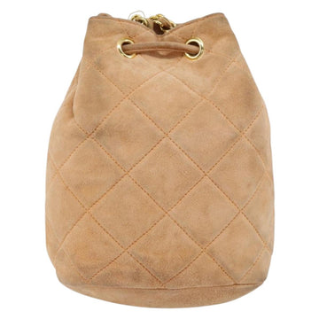 PRADA Chain Shoulder Bag Suede Orange Gold Auth bs31389 - 0