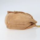 PRADA Chain Shoulder Bag Suede Orange Gold Auth bs31389-3