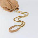 PRADA Chain Shoulder Bag Suede Orange Gold Auth bs31389-7