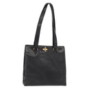 CELINE Tote Bag Leather Black Gold Auth bs31390-1