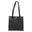 CELINE Tote Bag Leather Black Gold Auth bs31390-2