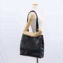 CELINE Tote Bag Leather Black Gold Auth bs31390-22